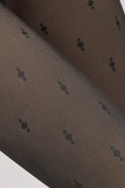 Panty térmico efecto velado estampado geométrico 160 denier<Ysabel Mora Outlet