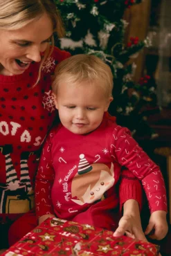 Pelele bebé afelpado estampado Navidad<Ysabel Mora Clearance