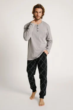 Pijama hombre cuello abotonado estampado rombos | MUYDEMI<Ysabel Mora Best