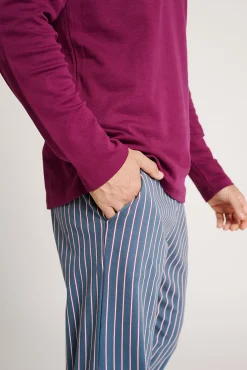 Pijama hombre largo algodón pantalón rayas | MUYDEMI<Ysabel Mora Best