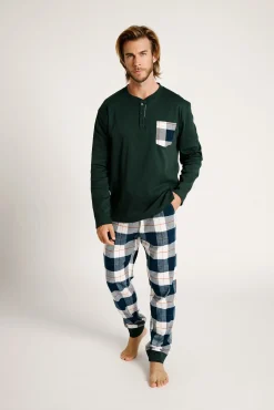 Pijama hombre largo estampado cuadros | MUYDEMI<Ysabel Mora Clearance