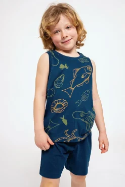 Pijama infantil tirantes algodón estampado peces | MUYDEMI<Ysabel Mora Sale