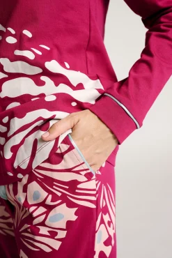 Pijama largo algodón mujer estampado hojas | MUYDEMI<Ysabel Mora