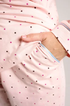 Pijama mujer camisero algodón lunares rosa | MUYDEMI<Ysabel Mora Hot