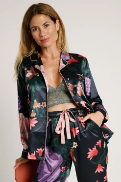 Pijama mujer camisero satinado estampado floral | MUYDEMI<Ysabel Mora Best