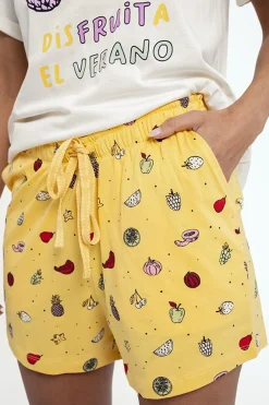 Pijama mujer corto algodón estampado Fruits | MUYDEMI<Ysabel Mora Sale