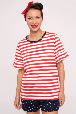 Pijama mujer corto algodón estampado rayas y lunares | MUYDEMI<Ysabel Mora New