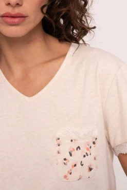 Pijama mujer corto detalles puntilla estampado | MUYDEMI<Ysabel Mora Online