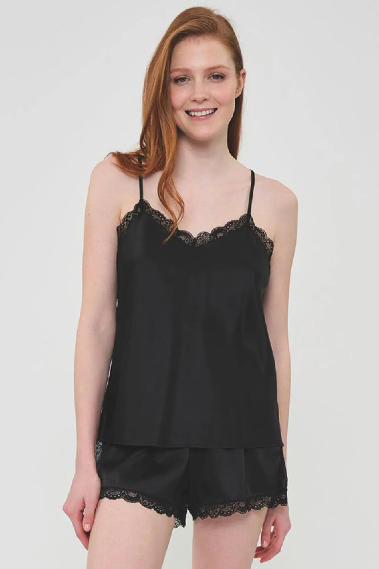 Pijama mujer corto satén negro | MUYDEMI<Ysabel Mora Discount