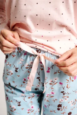 Pijama mujer largo algodón estampado tonos pastel | MUYDEMI<Ysabel Mora Online