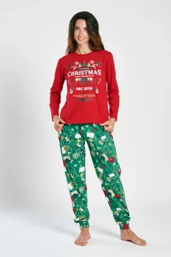 Pijama mujer largo algodón Navidad | MUYDEMI<Ysabel Mora Clearance