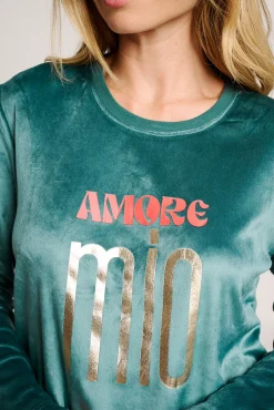 Pijama mujer terciopelo estampado Amore mio | MUYDEMI<Ysabel Mora Hot