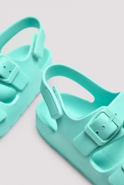 Sandalias infantiles de hebillas ajustables aguamarina<Ysabel Mora