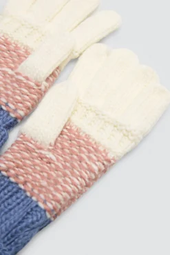 Set gorro con pompón y guantes de punto colores<Ysabel Mora Best