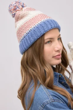 Set gorro con pompón y guantes de punto colores<Ysabel Mora Best
