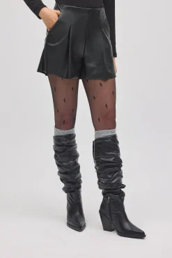 Shorts efecto piel negro<Ysabel Mora Sale