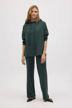 Sudadera cálida capucha ajustable con textura<Ysabel Mora