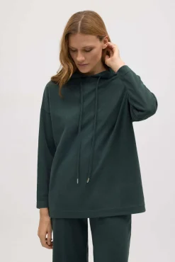 Sudadera cálida capucha ajustable con textura<Ysabel Mora