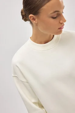 Sudadera cuello redondo con interior afelpado<Ysabel Mora