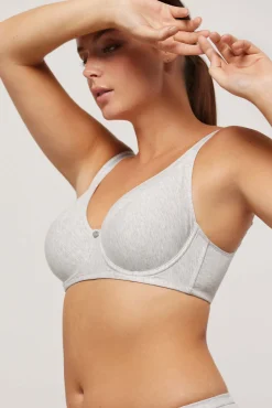 Sujetador con aro sin relleno algodón y modal gris<Ysabel Mora New