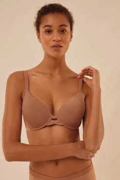 Sujetador de capacidad con aro con relleno marrón<Ysabel Mora Online