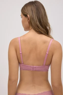 Sujetador push-up canalé con encaje copa B<Ysabel Mora New