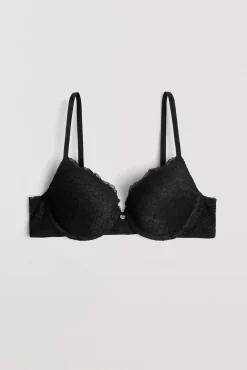 Sujetador push-up encaje negro<Ysabel Mora New