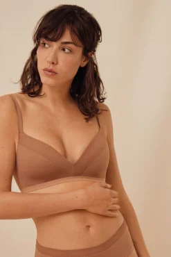 Sujetador sin aro con relleno marrón<Ysabel Mora Best