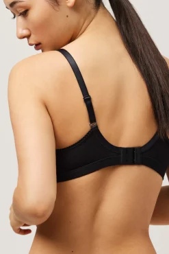 Sujetador sin aro con relleno algodón orgánico negro<Ysabel Mora