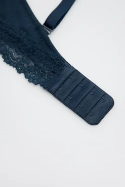 Sujetador sin aro con relleno canalé con encaje copa B<Ysabel Mora Hot