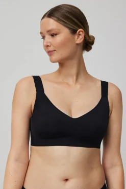 Sujetador sin aro con tirantes anchos y push-up ligero negro<Ysabel Mora Clearance