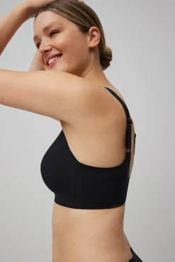 Sujetador sin aro con tirantes anchos y push-up ligero negro<Ysabel Mora Clearance