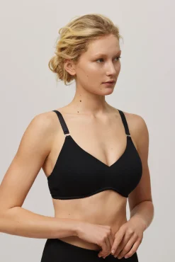 Sujetador sin aro push-up algodón orgánico negro<Ysabel Mora Best