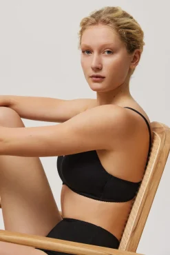 Sujetador sin aro push-up algodón orgánico negro<Ysabel Mora Best