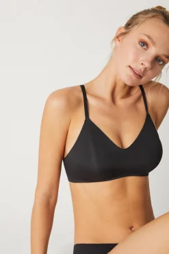 Sujetador sin costuras push up sin aro con relleno negro<Ysabel Mora New