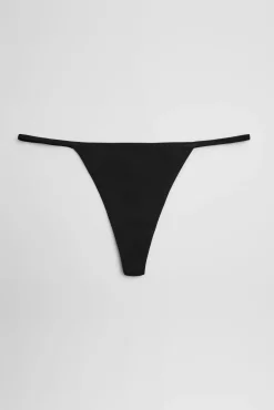 Tanga de hilo algodón negro<Ysabel Mora Clearance