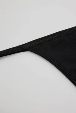 Tanga de hilo algodón negro<Ysabel Mora Clearance