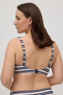 Top bikini aro reductor estampado rayas copas grandes D y F<Ysabel Mora Online