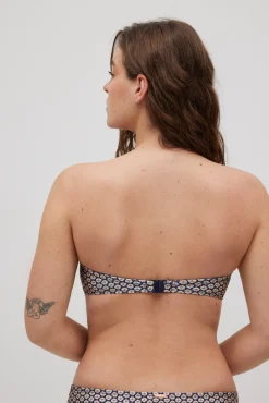 Top bikini bandeau estampado con brillo copa C<Ysabel Mora Online