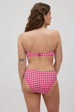 Top bikini bandeau vichy con textura copa C<Ysabel Mora Online