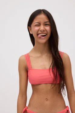 Top bikini juvenil bandeau liso verde<Ysabel Mora Clearance