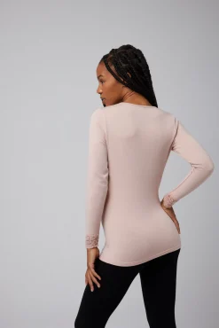 TÉRMICO Camiseta encaje manga larga nude<Ysabel Mora Hot
