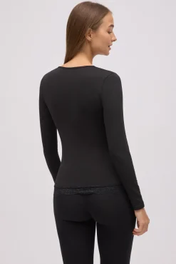 TÉRMICO Camiseta térmica cuello pico con encaje<Ysabel Mora Sale