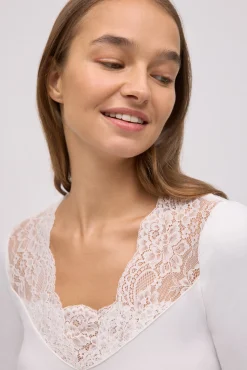 TÉRMICO Camiseta térmica cuello pico con encaje<Ysabel Mora Online