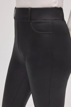 TÉRMICO Pantalón afelpado elástico efecto piel flare negro<Ysabel Mora Outlet