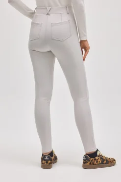 TÉRMICO Pantalón afelpado elástico efecto piel skinny marfil<Ysabel Mora New