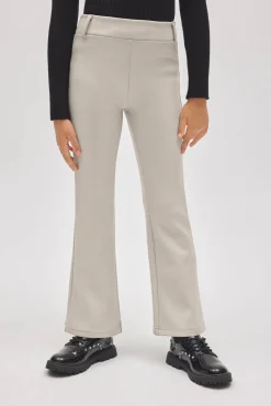 TÉRMICO Pantalón afelpado niña efecto piel flare marfil<Ysabel Mora Sale