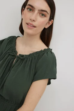 Vestido asimétrico verde<Ysabel Mora Online