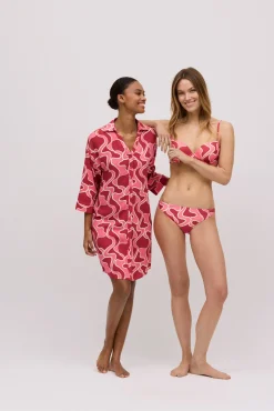 Vestido corto camisero manga larga estampado<Ysabel Mora Sale