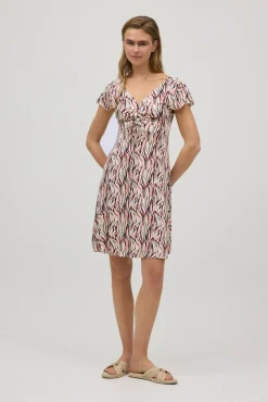 Vestido corto cuello V estampado<Ysabel Mora Clearance